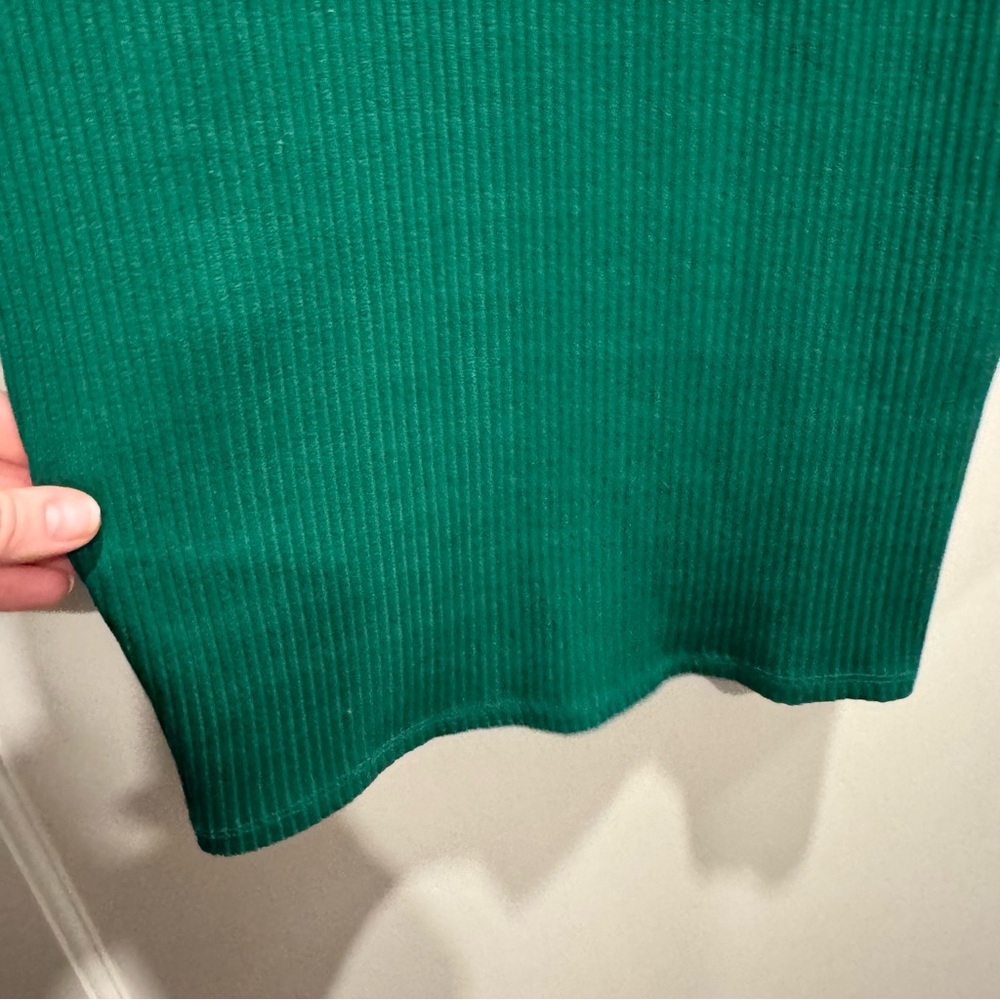 Enza Costa Off Shoulder Ribbed Jersey Midi Dress XS Green‎ Wedding Guest Party - Picture 7 of 13
